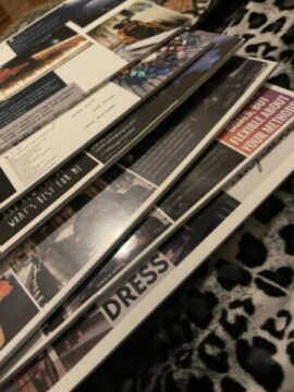 Stack of old vision boards mounted on foam core