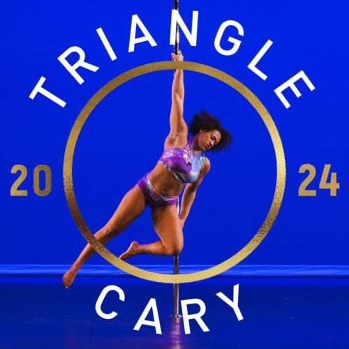 Author pole competition photo centered in a gold circular outline. Triangle above the outline, Cary beneath it. 20 on the left side and 24 on the right side.